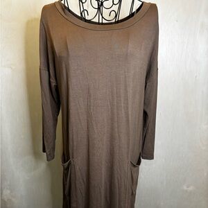 Emerald Long Sleeve Brown Dress